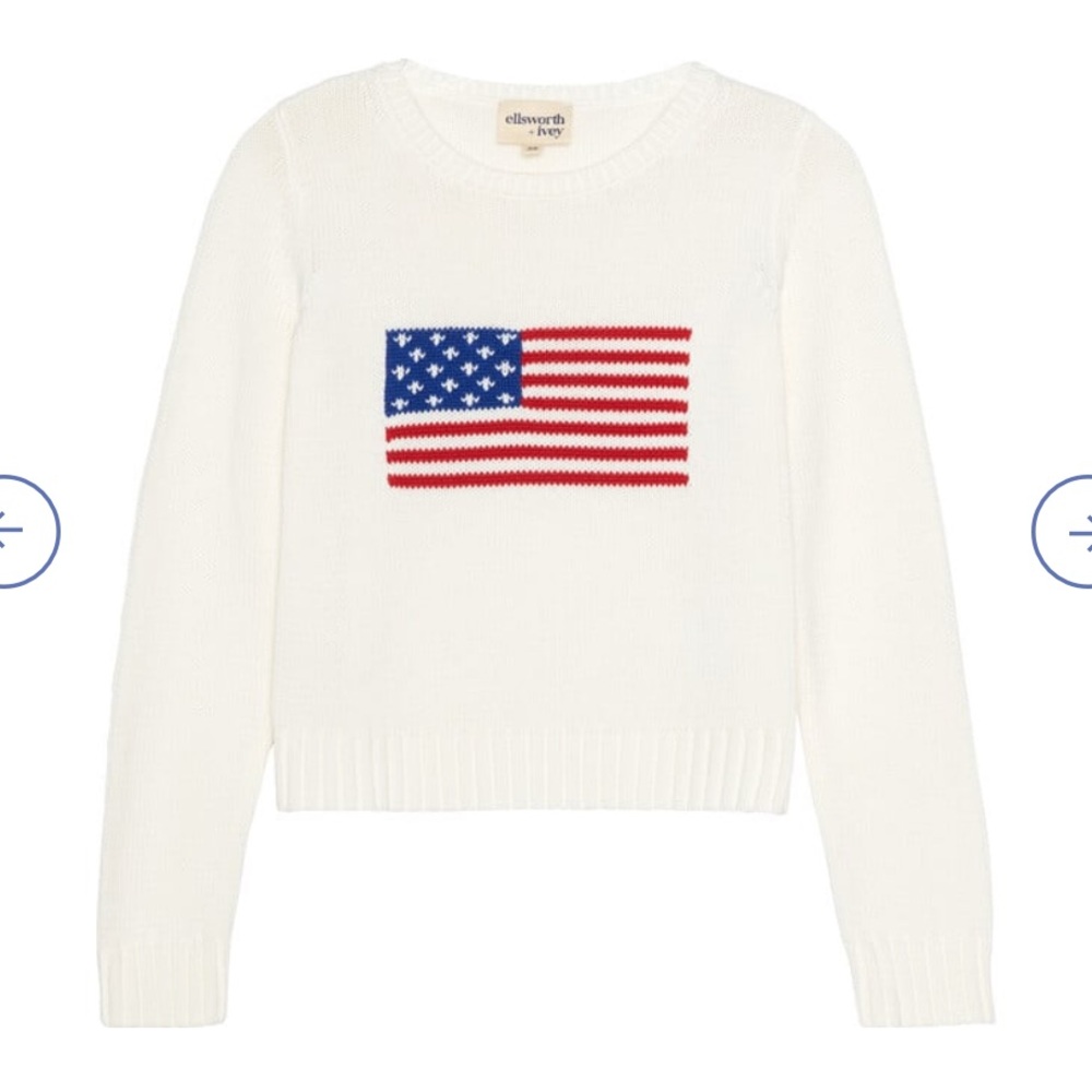 Ellsworth & Ivy American flag crew sweater